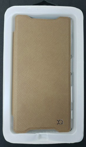 XQISIT Flap Folio Case for Sony Xperia Z5 Cream Brown Book Cover Clear Back - Picture 4 of 12