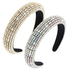 2pcs Rhinestone Headbands AB Rhinestone Silver Headband Gold AB Silver  Gold
