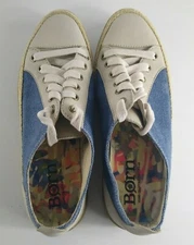 Women's Born Corfield Blue Shoes Leather Espadrille Sneakers Lace Up 7.5 F16204