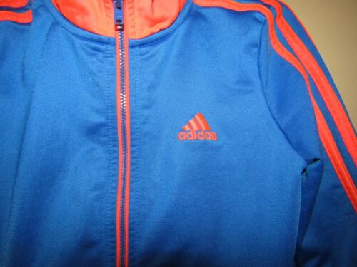 Conjunto de chaqueta y pantalón deportivo ADIDAS para niños talla 6 con cremallera AZUL BRILLANTE Y NARANJA ribete - Imagen 3 de 10