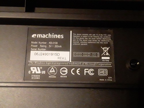 eMachines KB-0108 Full Standard Desktop PC Wired Keyboard Internet Multimedia - Picture 13 of 13