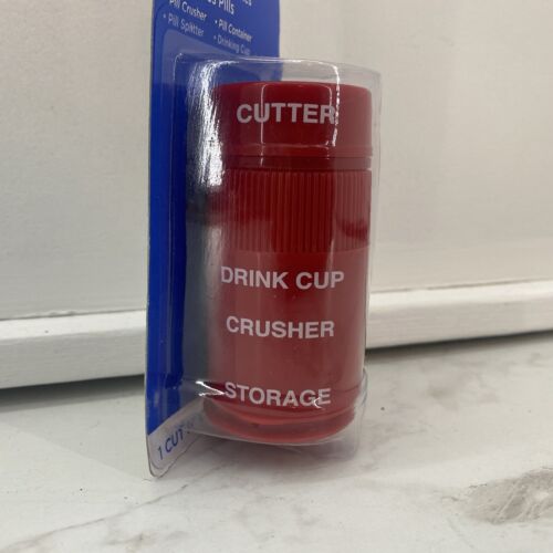 CUT N' CRUSH Pill Splitter And Crusher Ultra Fine Ezy Dose Red Drinking Cup - Picture 2 of 4