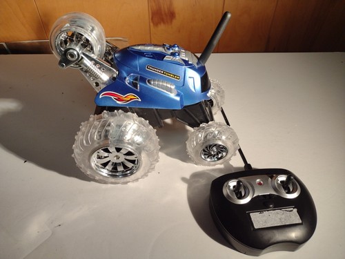 27MHz Thunder Tumbler Spinning Stunt Mini Truck RC Remote Control Car Blue - Picture 1 of 9
