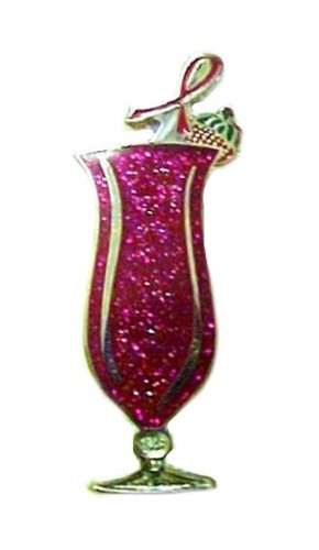 Burgundy Awareness Ribbon Pin Hurricane Glass Tropical Cancer Cause Sparkle New - Picture 5 of 6