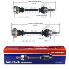 SurTrack Pair Set of 2 Front CV Axle Shafts For Toyota Highlander 3.0l V6 FWD