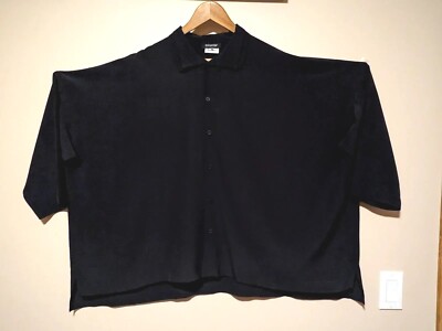 eskandar × Neiman Marcus ダブルカラーシャツ Eskandar Sz 2 (XL/2X) 100% Silk Nieman Marcus Double Collar
