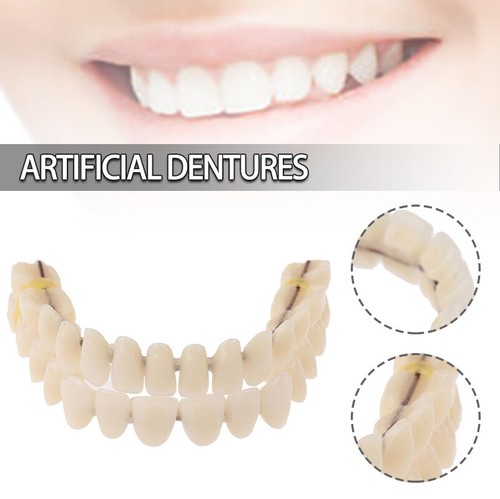 Auf falsche Zähne Obere + Untere Dental Veneers Zahnersatz Zahnabdeckungsset - Bild 4 von 5