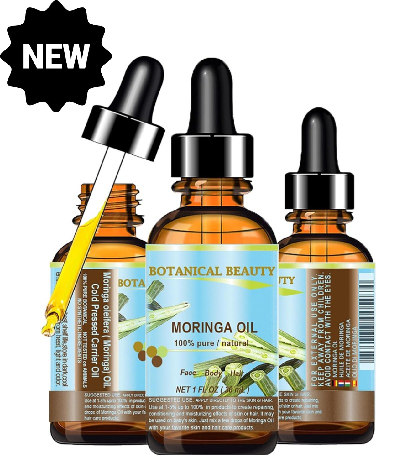 Aceite De Moringa Organico Para Arrugas La Cara Organico Prensado En Frio Puro