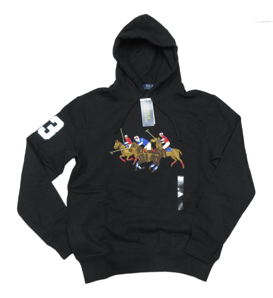 Mens ralph lauren hoodie black sale