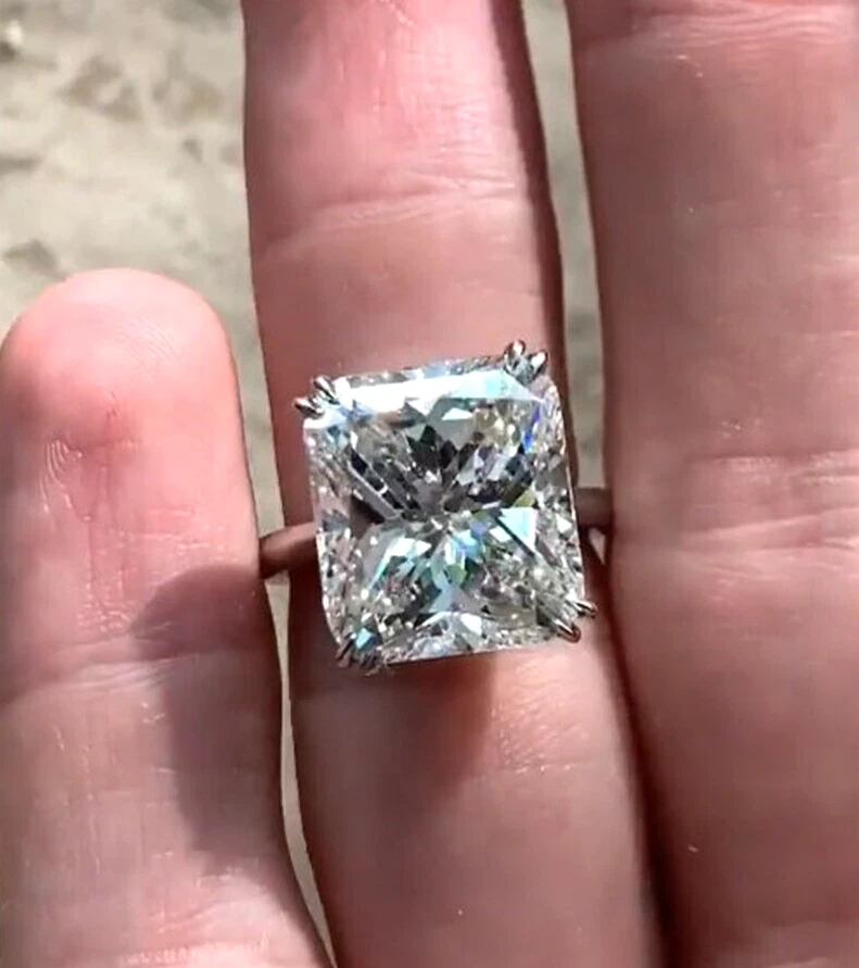 Anillo de compromiso solitario de diamantes grises tratados certificado 17 quilates raro. Plata 925 Foto 3 de 4