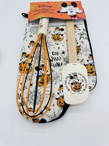 Disney Mickey Mouse Halloween Kitchen Set Oven Mitt Spatula Whisk  3 Piece New - Bild 2 von 6