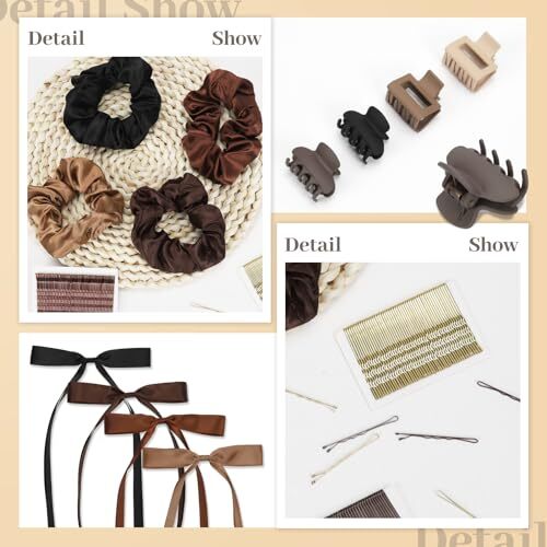 860Pcs Hair Accessories for Woman, Bow Hair Clips Hair Scrunchies Hair Ties Set - Picture 5 of 7