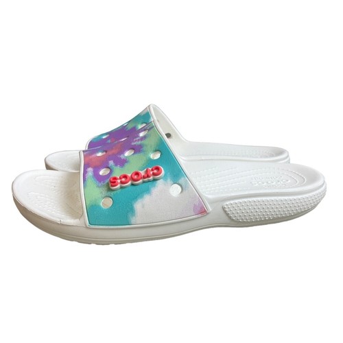Sandali ciabatte Crocs bianco arcobaleno tie-dye taglia (donna 10/uomo 8) - nuovi senza scatola - Foto 4 di 6