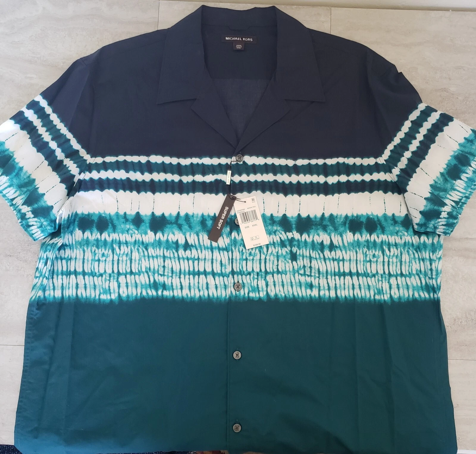 Michael Kors Tie Dye Big Mens XXXL Button Short Sleeve Shirt Blue Beach
Opens in a new window or tab