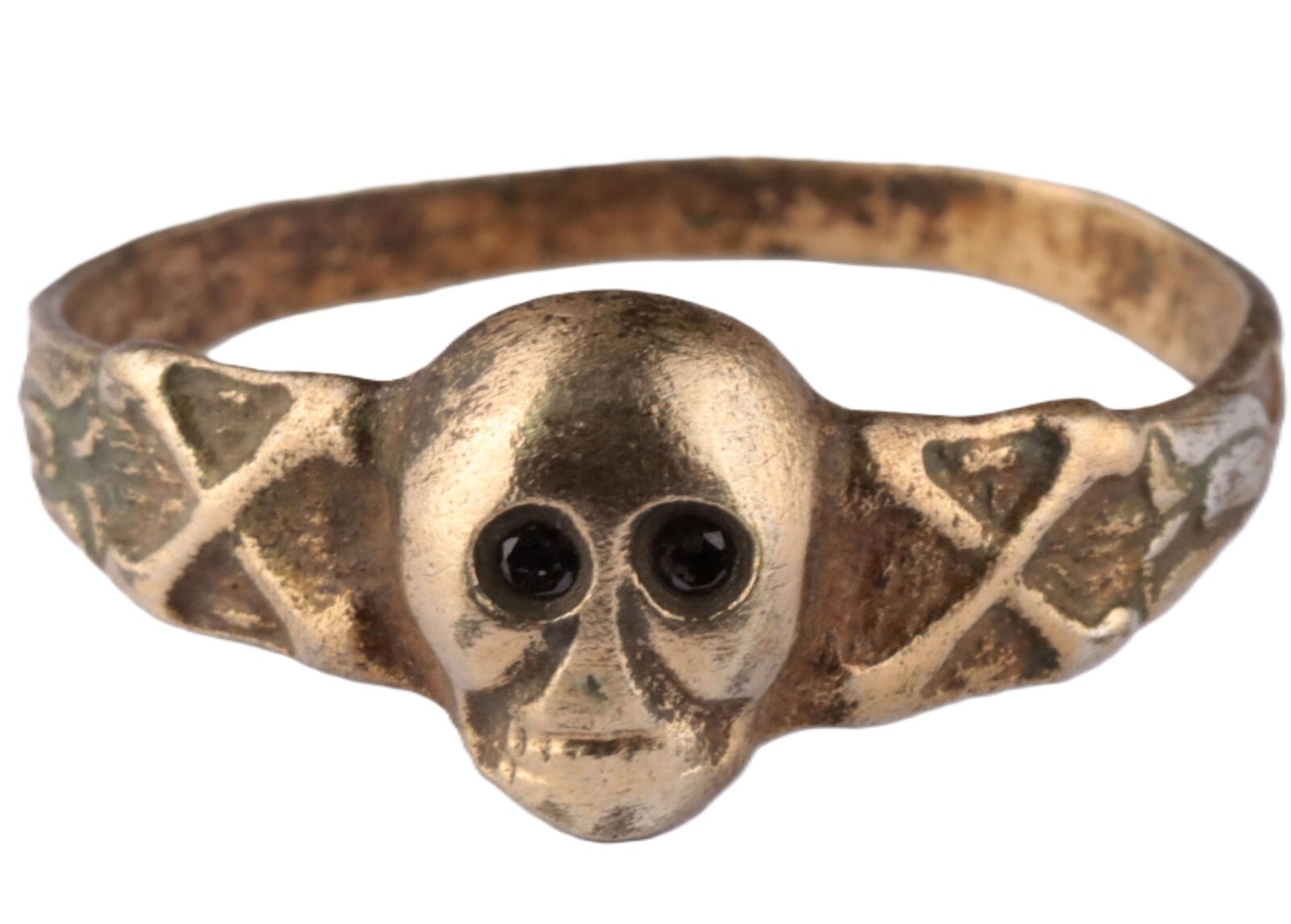 Ring Skull Double Bones Gothic brutal WW1 Death head WWI Skeleton WWII Goth WW2