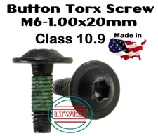 (5) M6-1.00 x 20mm Button Screw with Thread Seal Door Latch Fastener