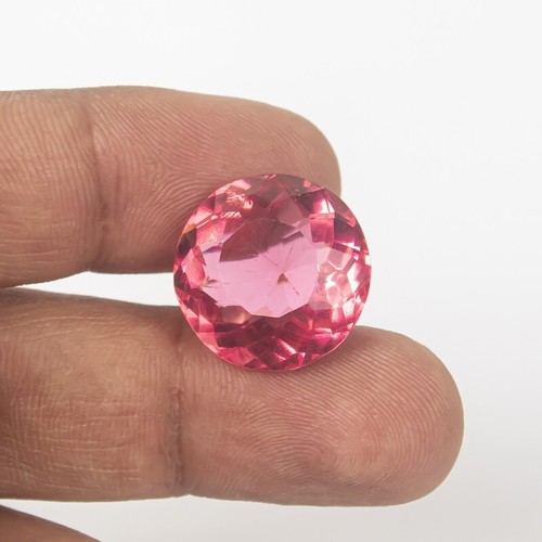 26.0 Ct Certified Natural Translucent Round Pink Topaz Loose Gemstones AE-080 - Picture 12 of 14