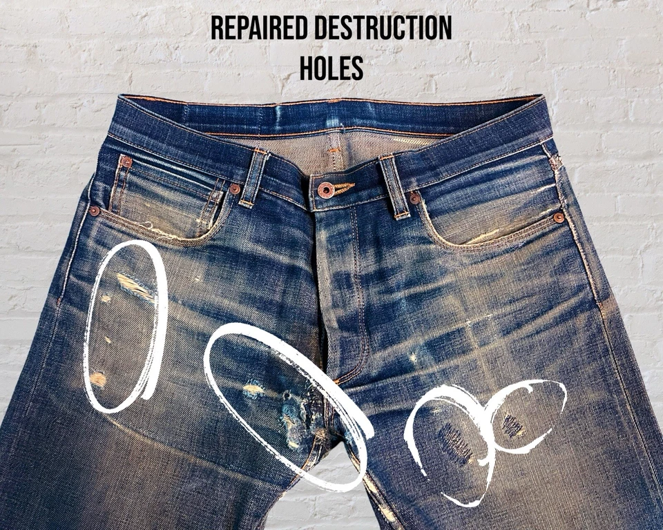 Fabric Mill One Of A Kind Denim Development Sample Tapered Jean 35” X 28” - Image 3 of 4