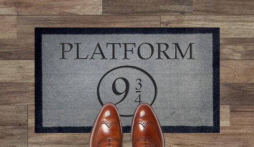 Platform 9 3/4 Harry Potter Fans Nylon Brown Grey Cream Green Door Mat Gift - Picture 3 of 17