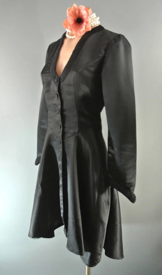 Chaqueta Negra Nataya S Victoriana Steampunk Formal De Colección Inspirada Satén Sólida  Foto 3 de 4