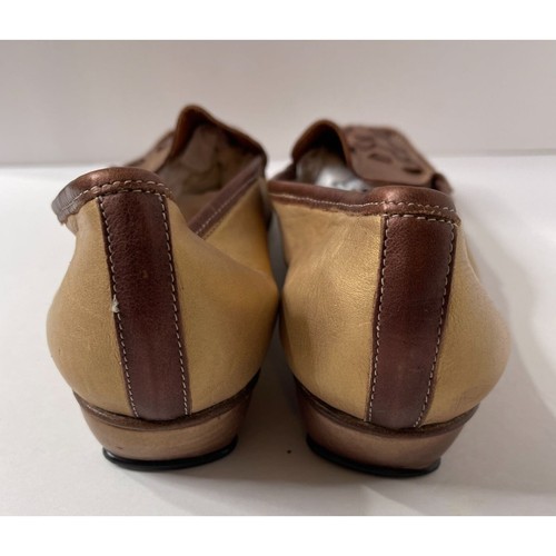 Sesto Meucci Leather Loafers Driver Shoes Woven Gold Brown Italy Size 11 - Picture 3 of 7