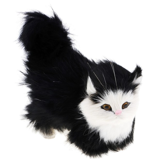Simulation Cat Toy Plush Animal Toy Stuffed Cat for Home Car Decor Black Simulation Cat Toy Plush Animal Toy Stuffed Cat for Home Car Decor Black