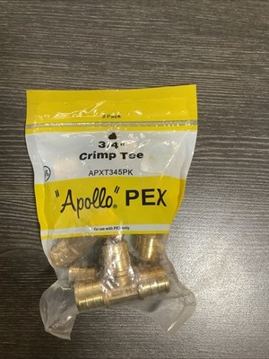 APXT345PK by Apollo 3/4 in. Brass PEX TEE Barb 5 Pack NOS