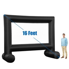 16FT Inflatable Movie Projector Screen Projection Outdoor Home Theater W/ Blower