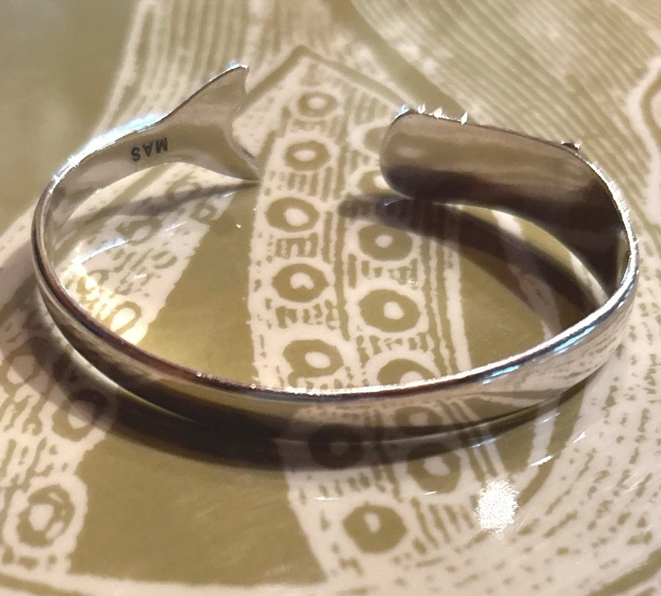 Cape Cod Sterling Silver Whale Cuff Bracelet - Image 2 of 4