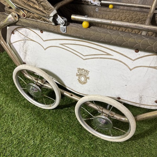 Vintage Welsh Baby Doll Carriage Stroller Pram 1950s Metal Toy Mid Century - Picture 13 of 13