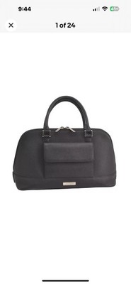 Authentic BURBERRY Vintage Leather Hand Bag Purse Black 3950K