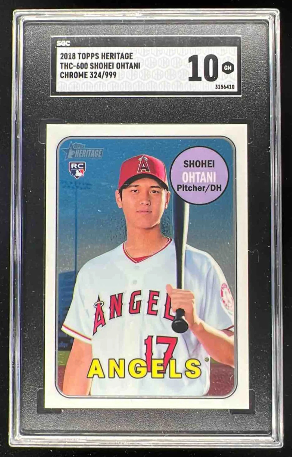 2018 Topps Heritage Chrome #THC-600 Shohei Ohtani RC /999 SGC 10