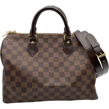 LOUIS VUITTON Speedy Bandoulière 30 N41183 Damier Brown Handbag with #OK2034