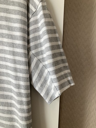 Cos Grey White Stripe Oversize Short Sleeve thicker Cotton T-shirt - Picture 3 of 9
