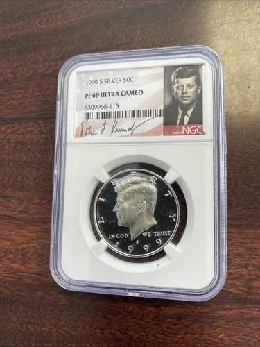 1999-S Silver Kennedy Half Dollar - NGC PF69 ULTRA CAMEO