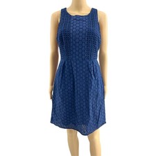 Old Navy US 6 Blue Eyelet Lace A Line Mini Dress