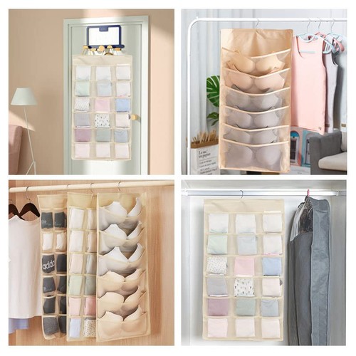 Bra Storage Hanging Bag with 24 Mesh Pockets Wardrobe Underwear Organizer - Bild 6 von 6