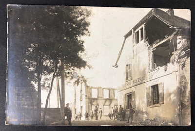 Postcard photo PK - Ingelsheim / Colmar restaurant Ludwig Scherrer - field post 1915