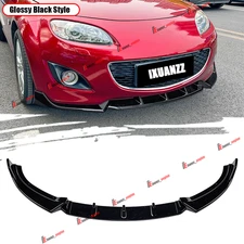 Fit 2009-2013 Mazda MX-5 Miata NC2 Gloss Black Front Bumper Lip Lower Diffuser