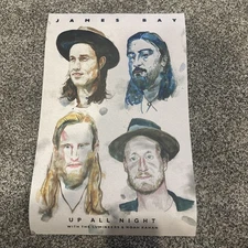 James Bay - UP ALL NIGHT With The Lumineers & Noah Kahan Promo Poster  11x17