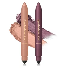 Shadow Liner 2-in-1 Eyeliner Eyeshadow, Champagne gold + plum color 