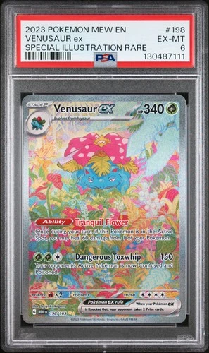 2023 POKEMON MEW EN-151 SPECIAL ILLUSTRATION RARE #198 VENUSAUR EX PSA 6