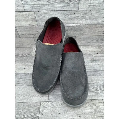 Crocs Santa Cruz Mens Suede Loafers Grey Slip On Shoes 14756 Charcoal Red Size 8 Crocs Santa Cruz Gray Casual Shoes for Men | eBay main image 2