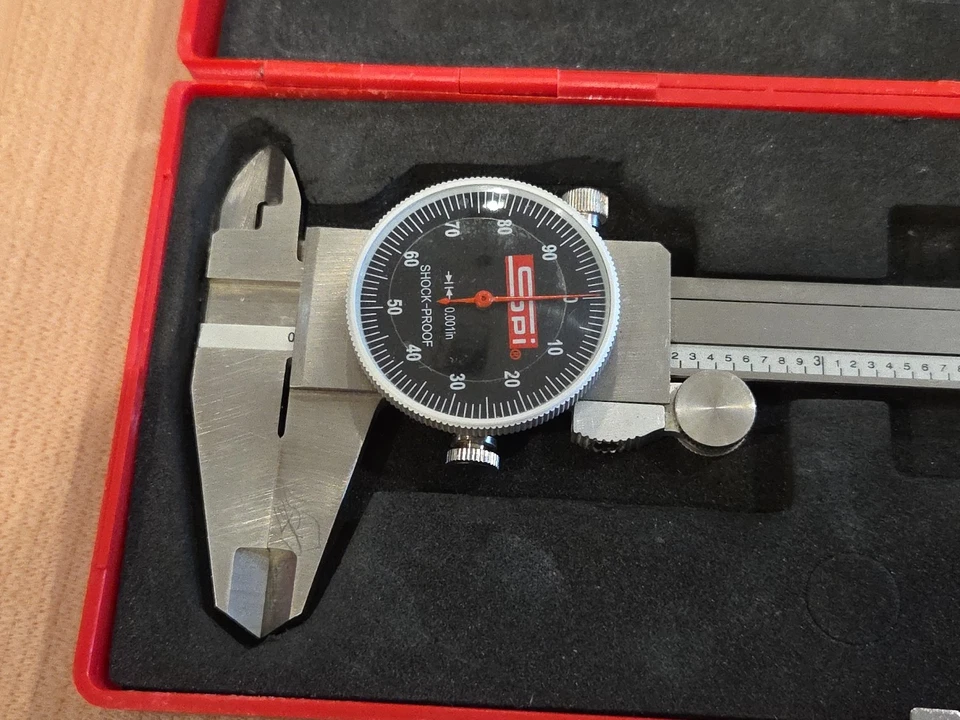 SPI 6” Dial Caliper Shockproof Stainless Hardened Machinists Tool - Image 2 of 4