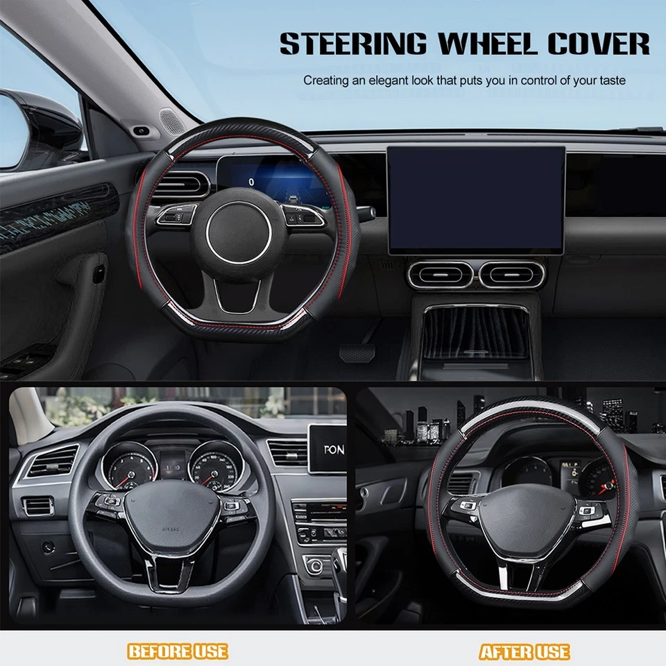 Customized for Lotus Eletre Evora Flat Bottom Steering Wheel Cover 14'' Leather Foto 2 de 4