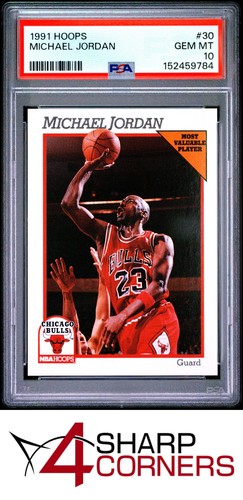 1991 HOOPS #30 MICHAEL JORDAN BULLS MVP HOF PSA 10 - Picture 1 of 3