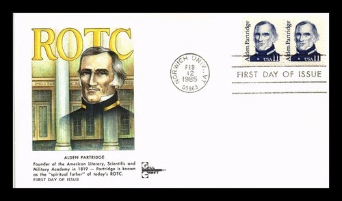 US COVER ALDEN PARTRIDGE ROTC GREAT AMERICANS FDC GILL CRAFT CACHET