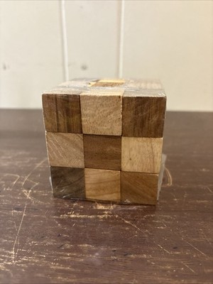 Brain Teaser Wood Cube Puzzle 3 