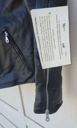 New X-Element Women XL Black Leather Jacket Motorcycle Fitted White Strips Clean - Picture 11 of 13