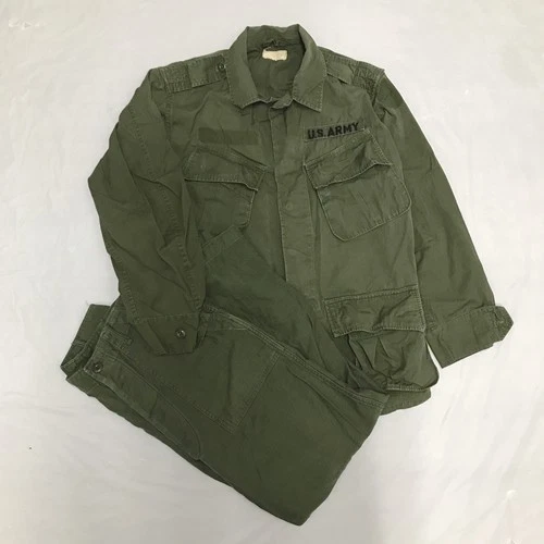 Vintage US Military Jacket/Pants small Green OG-107 Late Vietnam Trouser 60s